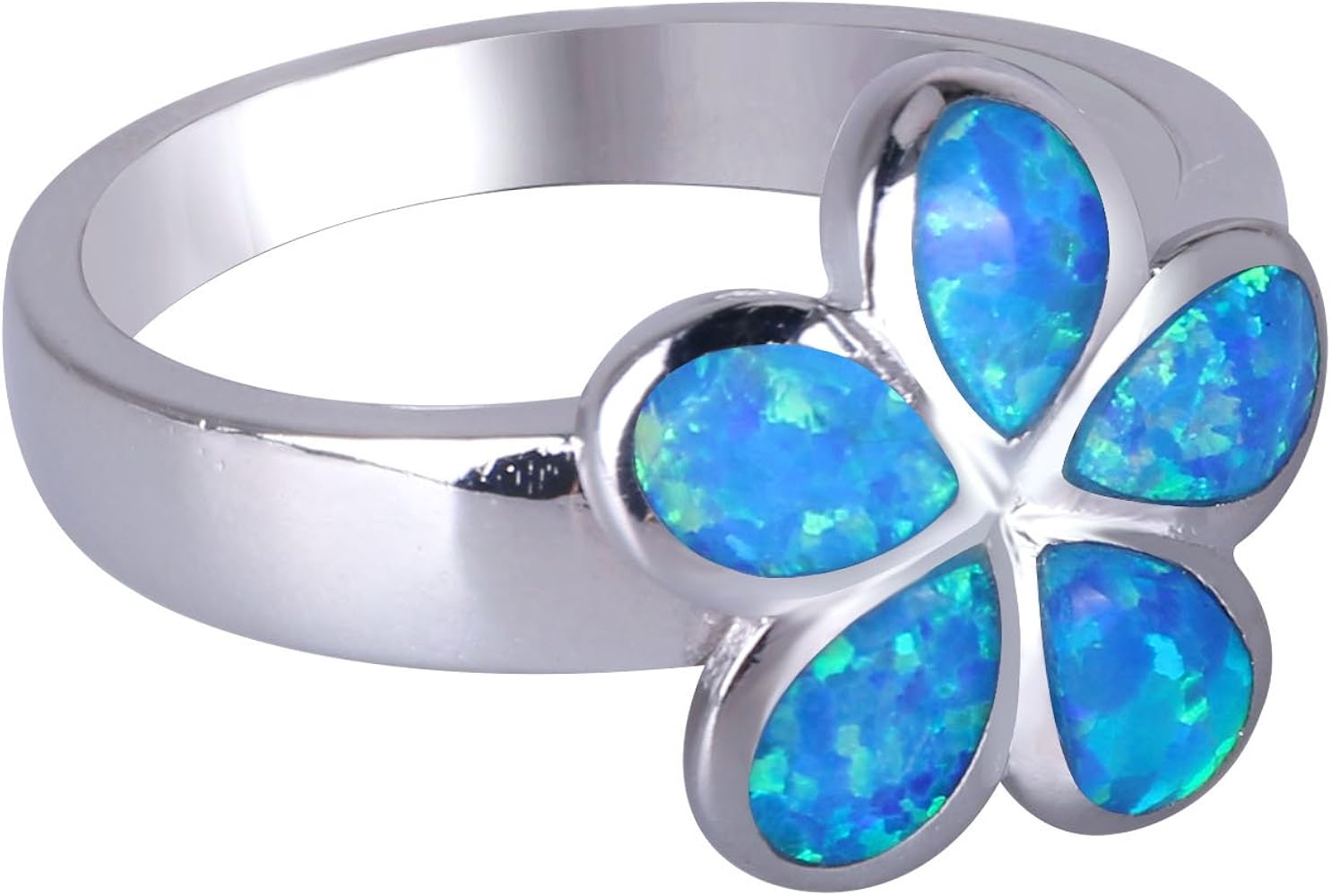 オパールの手作りシルバーリング ネパールで手作りされた天然 3.5 カラット ファセット オパール 925